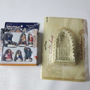 Vintage Christmas Miniature Scene Arbour and Gate